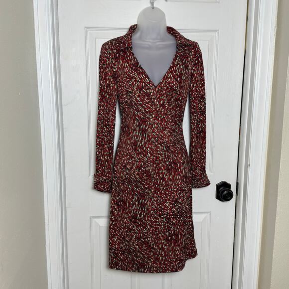 La Belle Dresses & Skirts - Abstract Geometric Faux Wrap Sheath Dress Surplice V Neck Career Office
